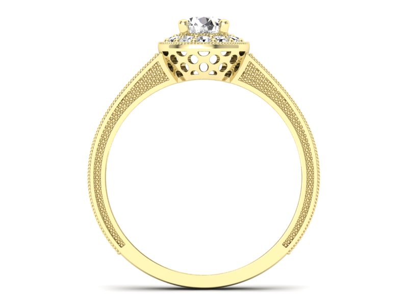 Złoty pierścionek z brylantami żółte złoto - p16629z — zdjęcie 2