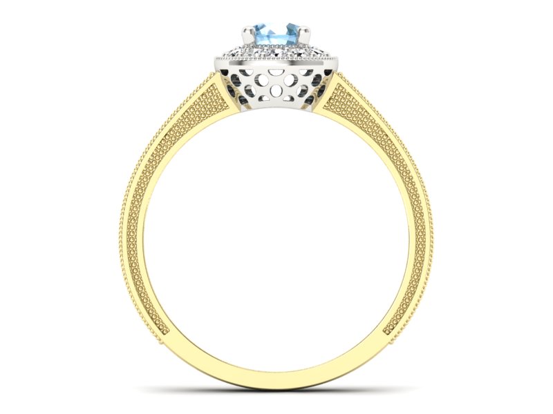 Pierścionek z topazem i brylantami - p16629zbtp — zdjęcie 2