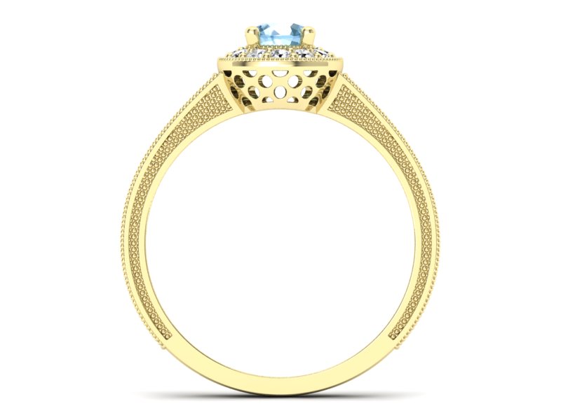 Złoty pierścionek z topazem i brylantami - p16629ztp — zdjęcie 2