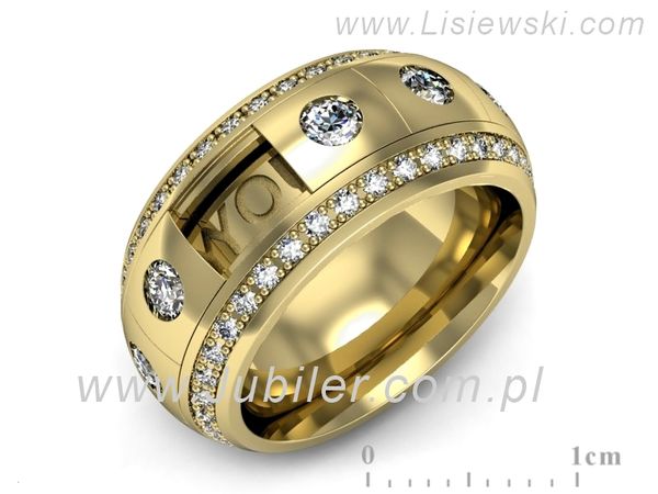 Obrączka z brylantami żółte złoto próba 585 - p16630z- 1