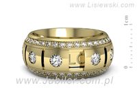 Obrączka z brylantami żółte złoto próba 585 - p16630z- 2