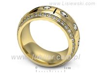 Obrączka z brylantami żółte złoto próba 585 - p16630z- 3