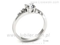 Złoty Pierścionek z brylantami złoto próby 585 białe złoto - p16631b- 3
