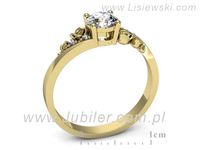 Złoty Pierścionek z brylantami złoto próby 585 żółte złoto - p16631z- 3