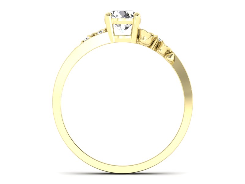 Złoty pierścionek z brylantami żółte złoto - p16631z — zdjęcie 2