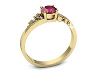 Złoty pierścionek z rubinem i brylantami złoto proba 585 - p16631zr- 3