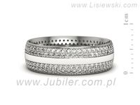 Pierscionek Obrączka z brylantami białe złoto próba 585 - p16632b- 2