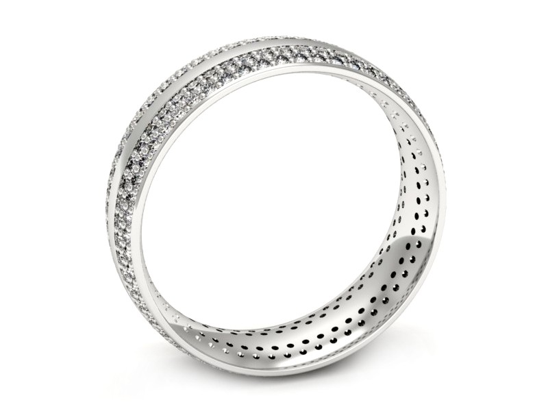Pierścionek obrączka z brylantami białe złoto - p16632b — zdjęcie 3
