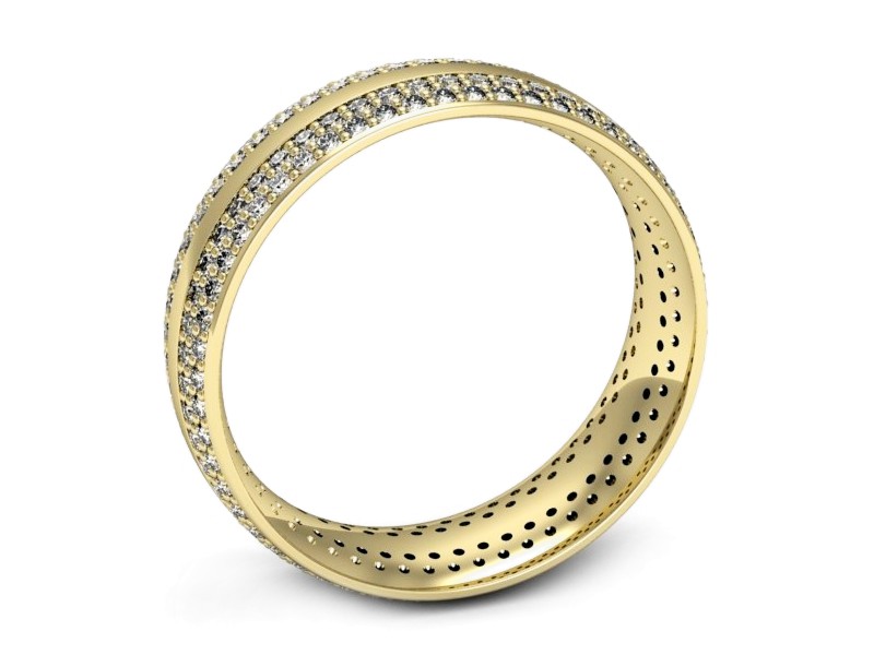 Obrączka z brylantami żółte złoto - p16632z — zdjęcie 3