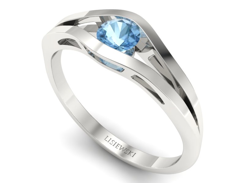 Złoty pierścionek z topazem białe złoto - p16633btp — zdjęcie 3