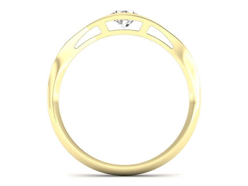 Złoty pierścionek z brylantem żółte złoto - p16633z — zdjęcie 2