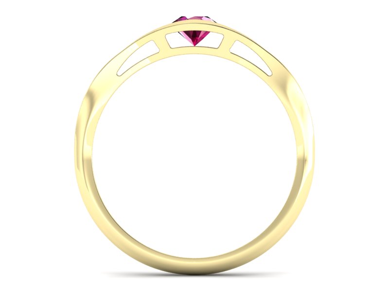 Złoty pierścionek z rubinem żółte złoto - p16633zr — zdjęcie 2