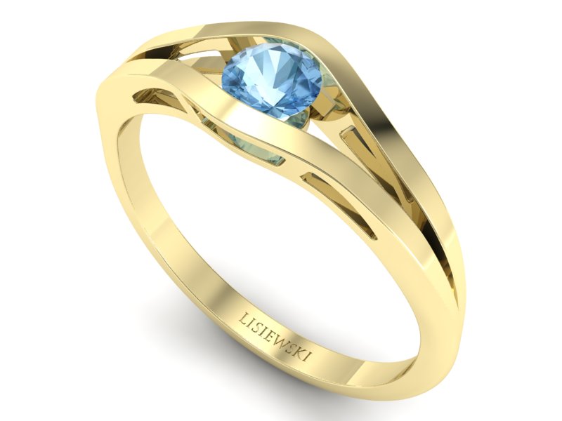 Złoty pierścionek z topazem żółte złoto - p16633ztp — zdjęcie 3