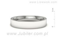 Obrączka białe złoto płaska soczewkowa proba 585 - p16635b- 2