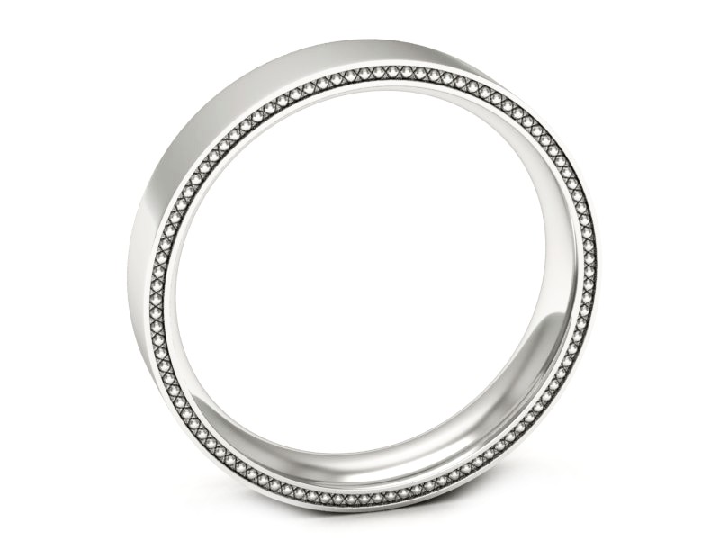 Obrączka białe złoto płaska soczewkowa - p16635b — zdjęcie 3