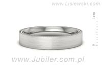 Obrączka białe złoto płaska soczewkowa proba 585 - p16635bmp- 2