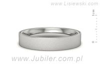Obrączka białe złoto płaska soczewkowa proba 585 - p16635bms- 2