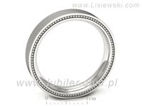Obrączka białe złoto płaska soczewkowa proba 585 - p16635bms- 3