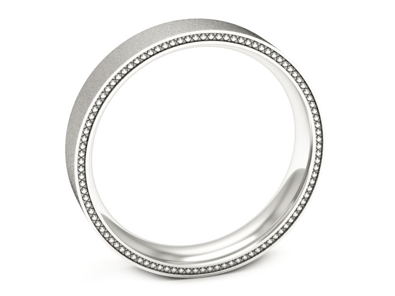 Obrączka białe złoto płaska soczewkowa - p16635bms — zdjęcie 3