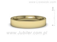 Obrączka płaska soczewkowa żółte złoto proba 585 - p16635z- 2