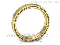 Obrączka płaska soczewkowa żółte złoto proba 585 - p16635z- 3