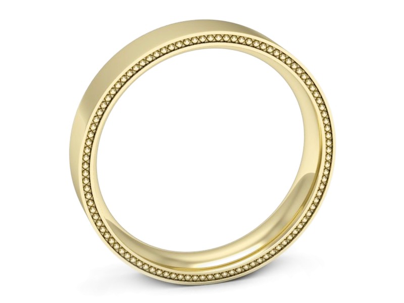 Obrączka płaska soczewkowa żółte złoto - p16635z — zdjęcie 3