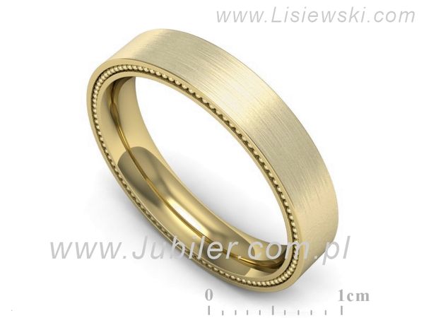 Obrączka płaska soczewkowa żółte złoto proba 585 - p16635zmp- 1