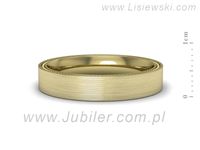 Obrączka płaska soczewkowa żółte złoto proba 585 - p16635zmp- 2