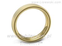 Obrączka płaska soczewkowa żółte złoto proba 585 - p16635zmp- 3