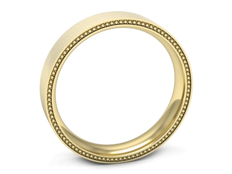 Obrączka płaska soczewkowa żółte złoto - p16635zmp — zdjęcie 3