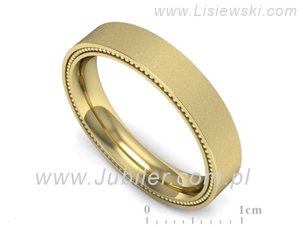 Obrączka płaska soczewkowa żółte złoto proba 585 - p16635zms- 1