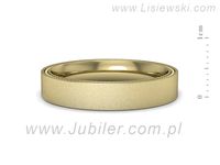 Obrączka płaska soczewkowa żółte złoto proba 585 - p16635zms- 2