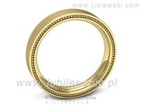 Obrączka płaska soczewkowa żółte złoto proba 585 - p16635zms- 3