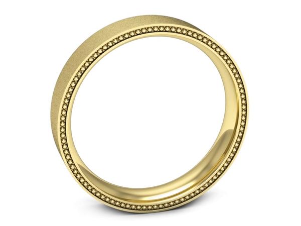 Obrączka płaska soczewkowa żółte złoto proba 585 - p16635zms
