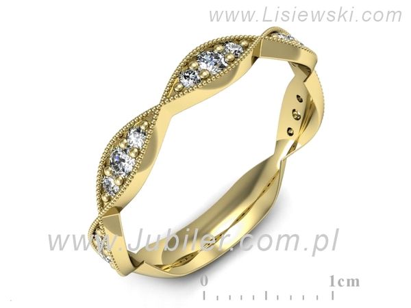 Obrączka z brylantami żółte złoto próba 585 - p16636z- 1