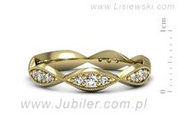 Obrączka z brylantami żółte złoto próba 585 - p16636z- 2