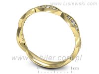 Obrączka z brylantami żółte złoto próba 585 - p16636z- 3