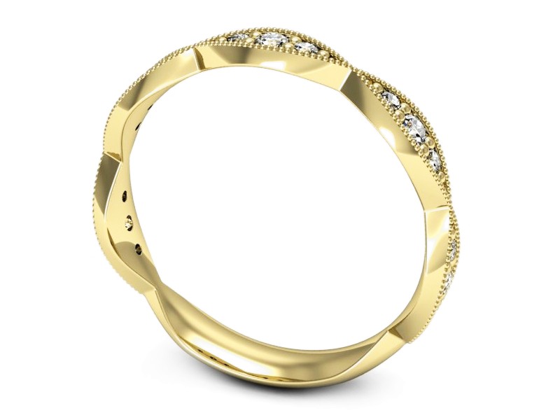 Obrączka z brylantami żółte złoto - p16636z — zdjęcie 3