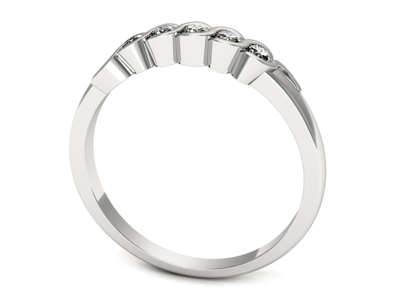 Złoty pierścionek z brylantami białe złoto - p16638b — zdjęcie 3