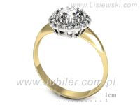Pierścionek z diamentami żółte i białe złoto próba 585 - p16639zb- 3