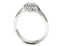 Pierścionek z diamentem i brylantami białe złoto próba 585 - p16640b- 3