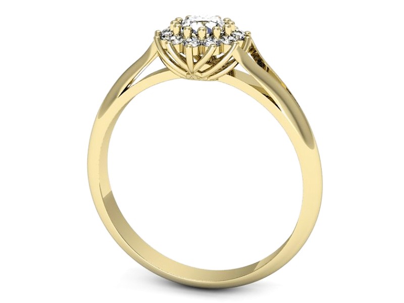 Złoty pierścionek z brylantami żółte złoto - p16640z — zdjęcie 3