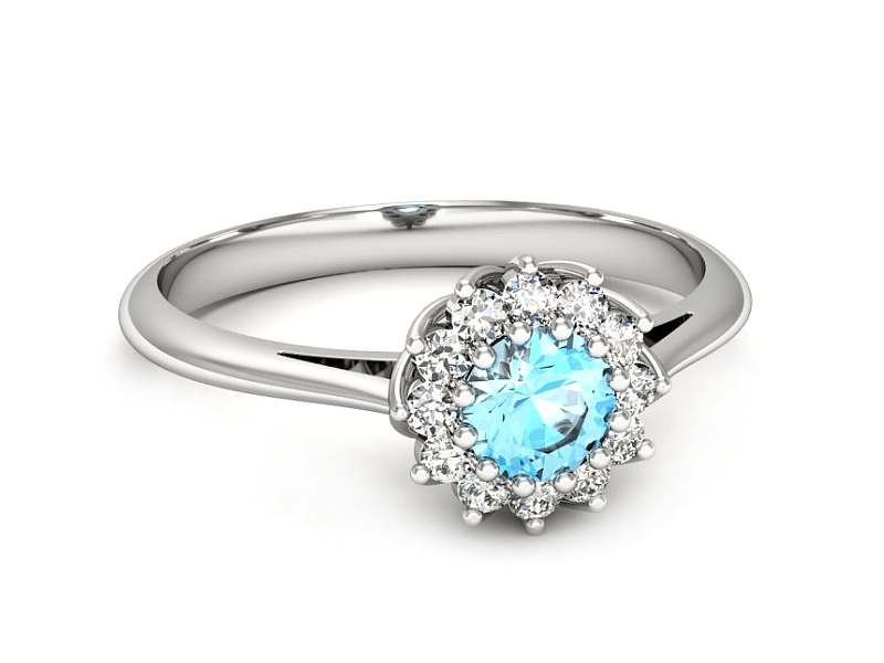 Pierścionek z topazem i brylantami białe złoto - p16641btp — zdjęcie 2