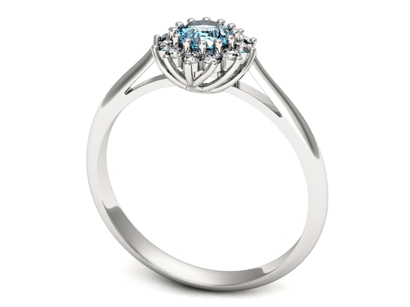 Pierścionek z topazem i brylantami białe złoto - p16641btp — zdjęcie 3
