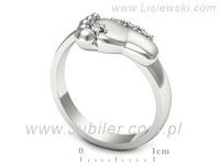 Złoty Pierścionek z brylantami złoto próby 585 białe złoto - p16642b- 3