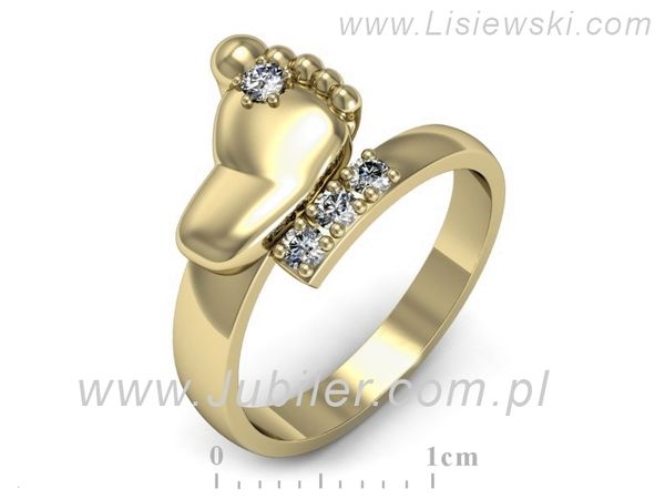 Złoty Pierścionek z brylantami złoto próby 585 żółte złoto - p16642z- 1