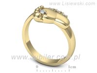 Złoty Pierścionek z brylantami złoto próby 585 żółte złoto - p16642z- 3