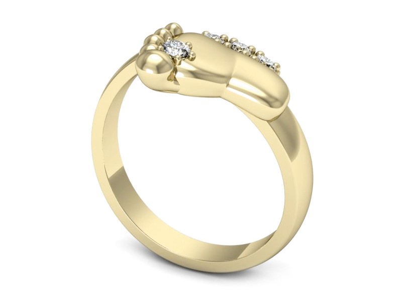 Złoty pierścionek z brylantami żółte złoto - p16642z — zdjęcie 3