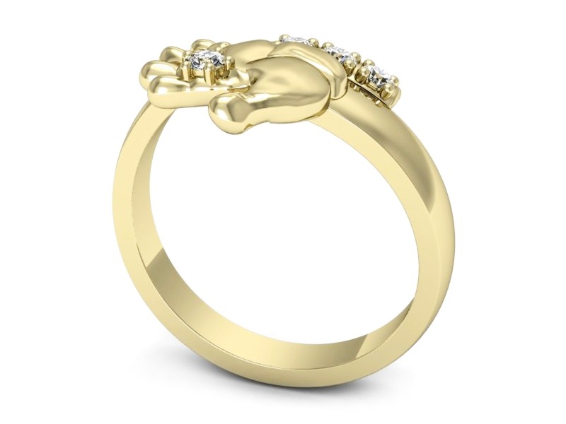 Złoty pierścionek z brylantami żółte złoto - p16643z — zdjęcie 3