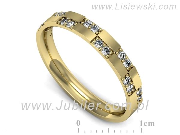 Obrączka z brylantami żółte złoto próba 585 - p16644z- 1
